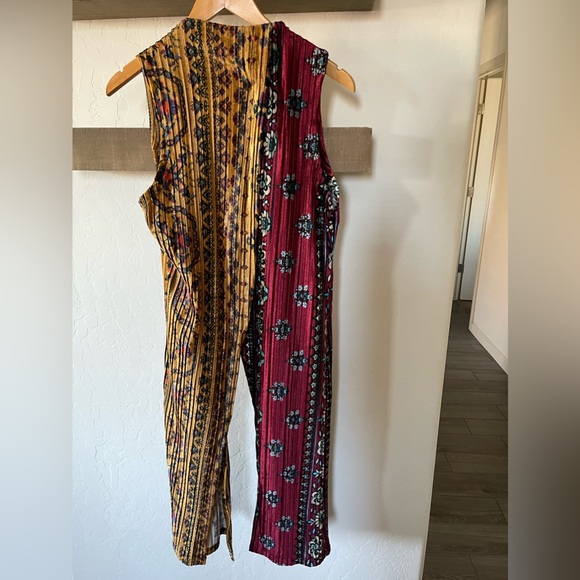 Dor Dor Couture Velvet Duster (Long Vest) in Burgundy & Mustard, Size M•••Boho - Picture 9 of 16